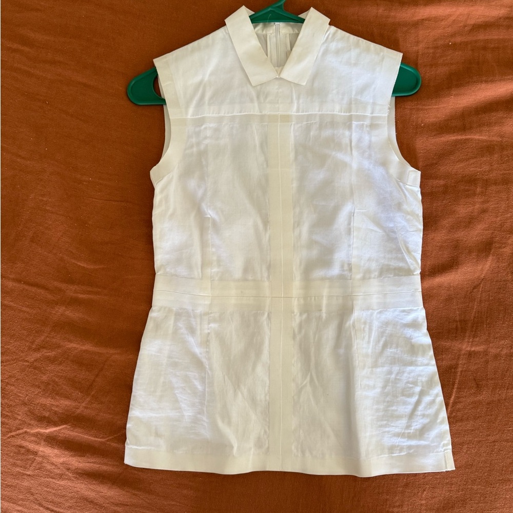 Celine White Sleeveless Top